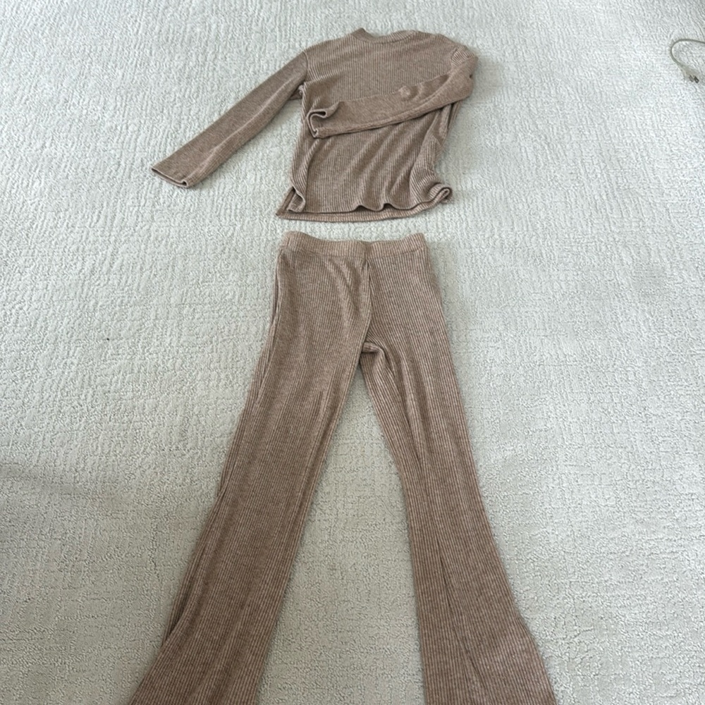 Beige net brown set for kid girls